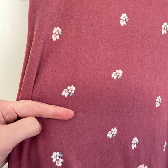 DEREK HEART Mauve Pink Floral Border Print Cold Shoulder Long Sleeve Shift Dress - Picture 13 of 15